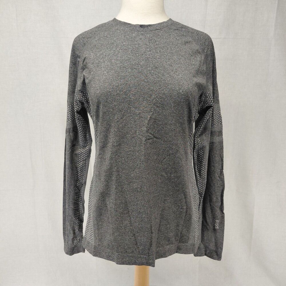 Figs Salta Seamless Long sleeve Underscrub top Graphite Gray SZ XL